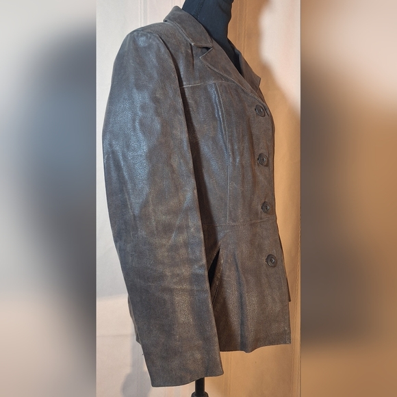 WILSONS LEATHER "Maxima" Dark Brown Leather Jacket - Picture 2 of 8